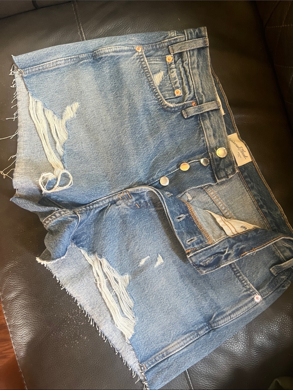 Universal Thread Distressed Denim Jean Shorts in Blue
